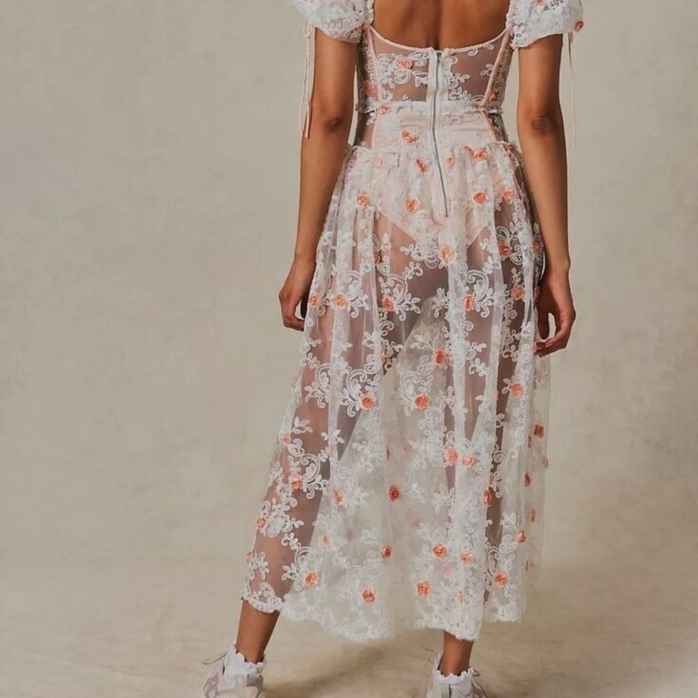 NWT Free People For Love & Lemons Tessa Midi Dress Size Small - Picture 7 of 15